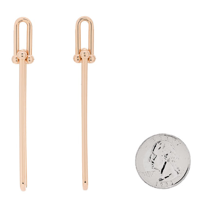 Tiffany 18K Rose Gold HardWear Double Long Link Earrings 2 of 5