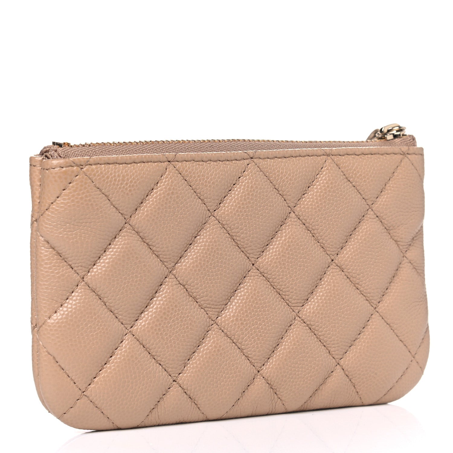 Chanel Caviar Quilted Small Cosmetic Case Beige 2 of 5