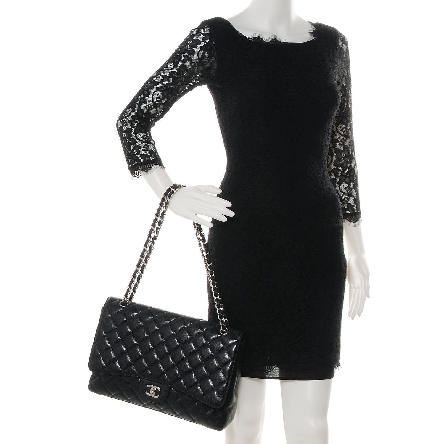 Chanel Caviar Maxi Single Flap Black 2 of 9