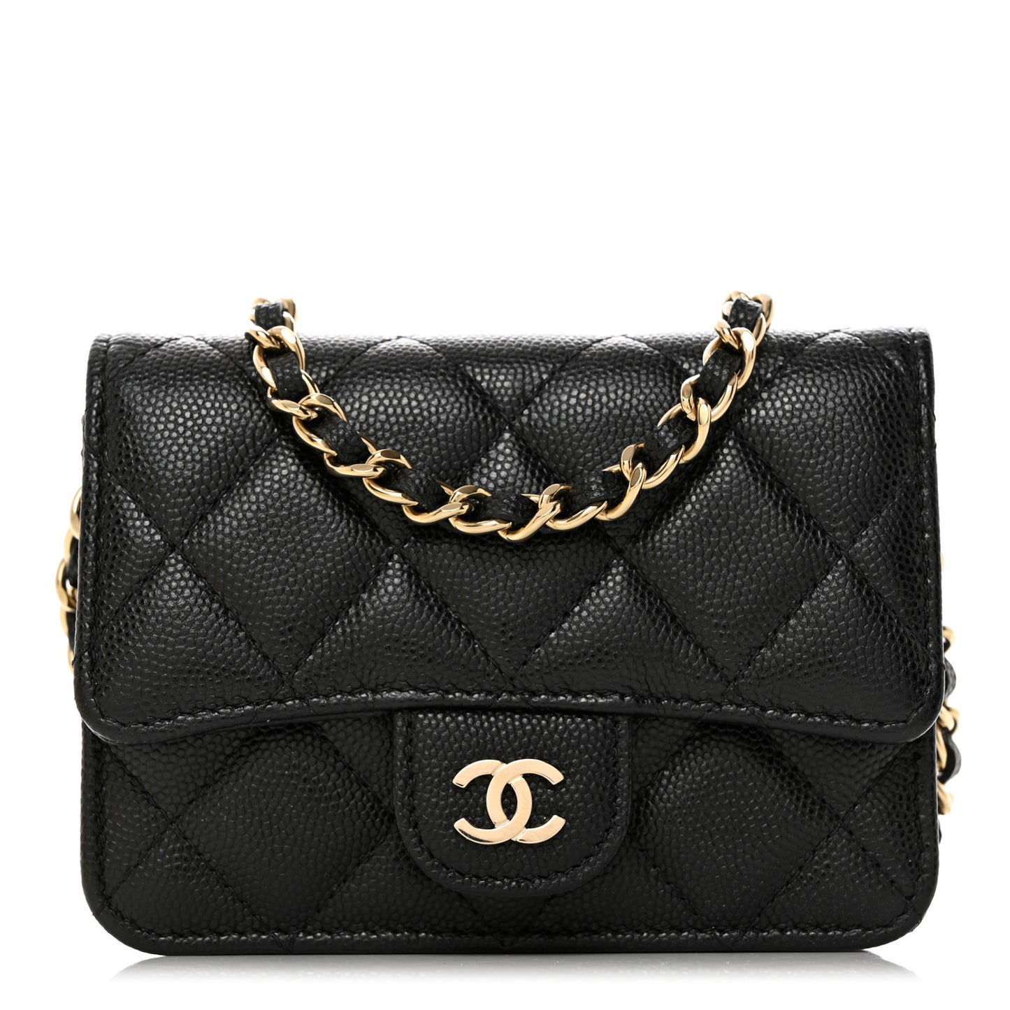 Caviar Quilted Mini Chain Bag Black