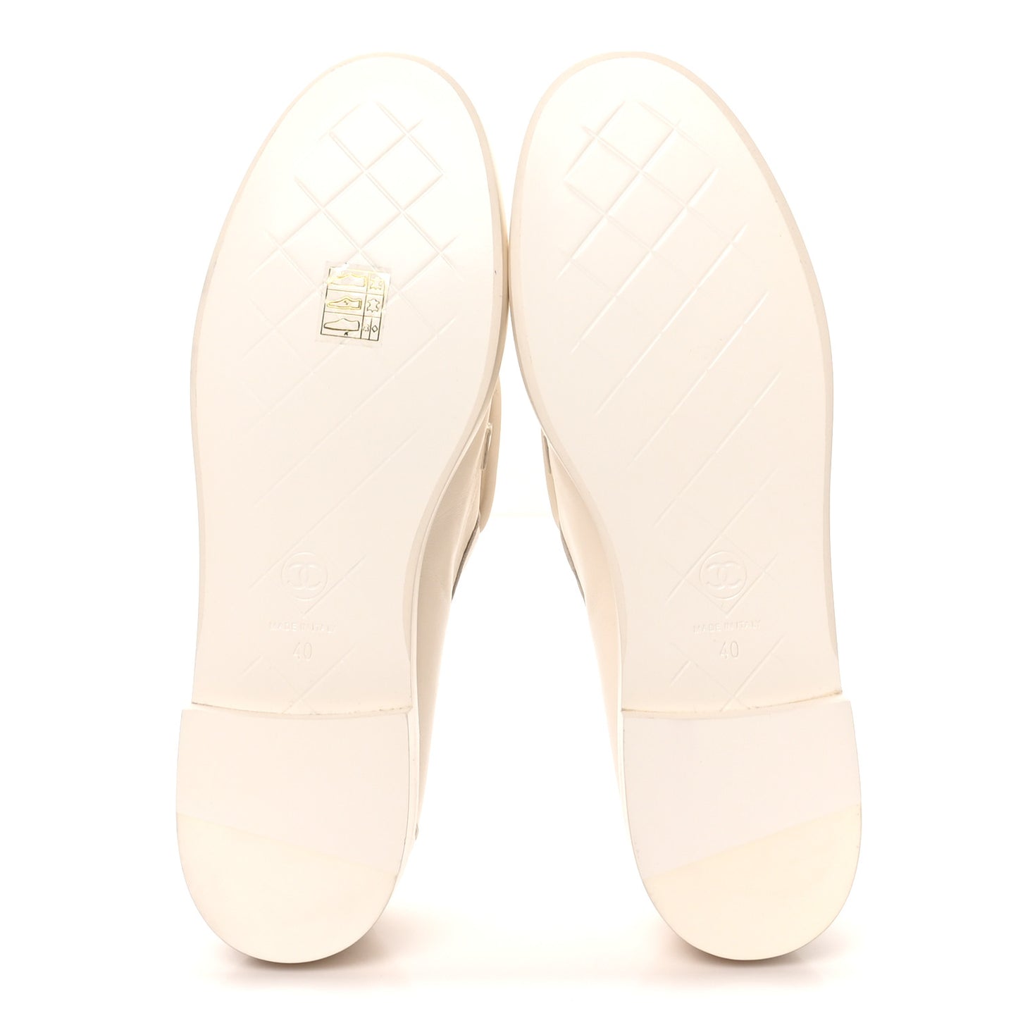 Lambskin Quilted CC Turnlock Loafers 40 White