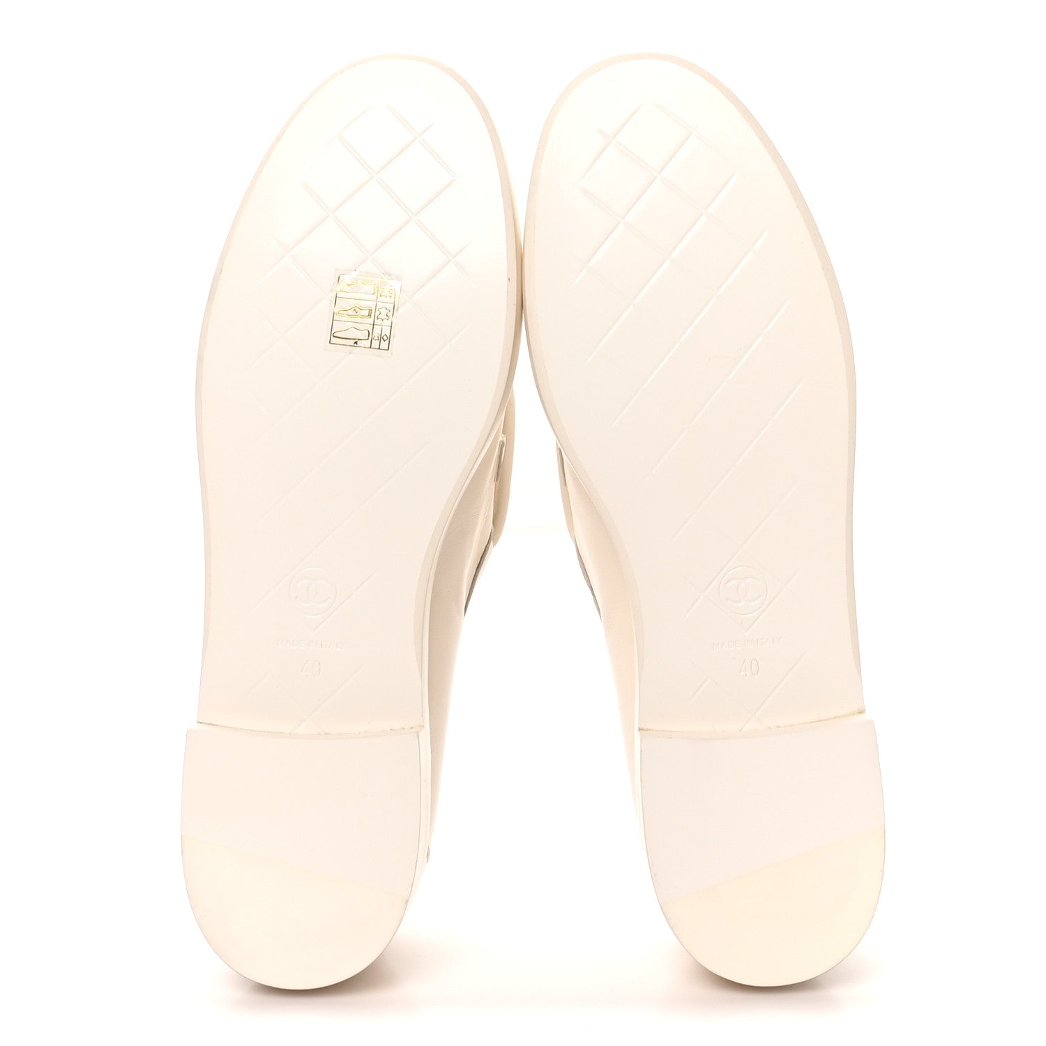 Chanel Lambskin Quilted CC Turnlock Loafers 40 White 6 of 9