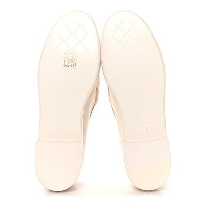 Chanel Lambskin Quilted CC Turnlock Loafers 40 White 6 of 9