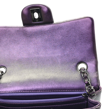 Chanel Iridescent Lambskin Quilted Mini Rectangular Flap Dark Purple 13 of 14