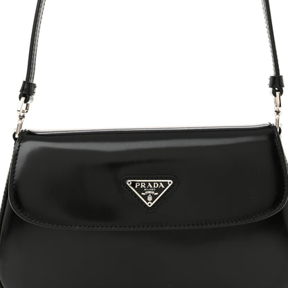 Prada Spazzolato Cleo Flap Shoulder Bag Black 7 of 9