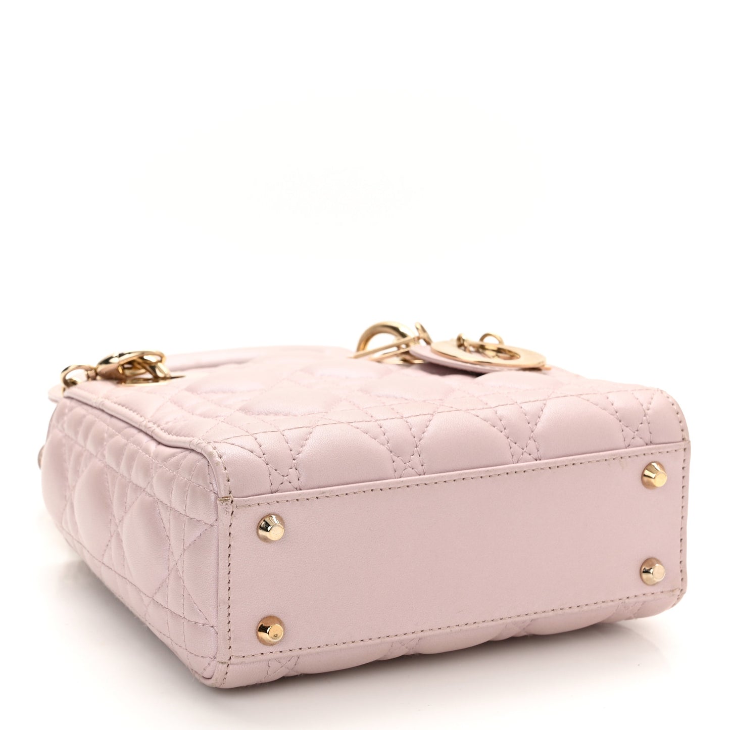 Metallic Lambskin Cannage Mini Lady Dior Lotus