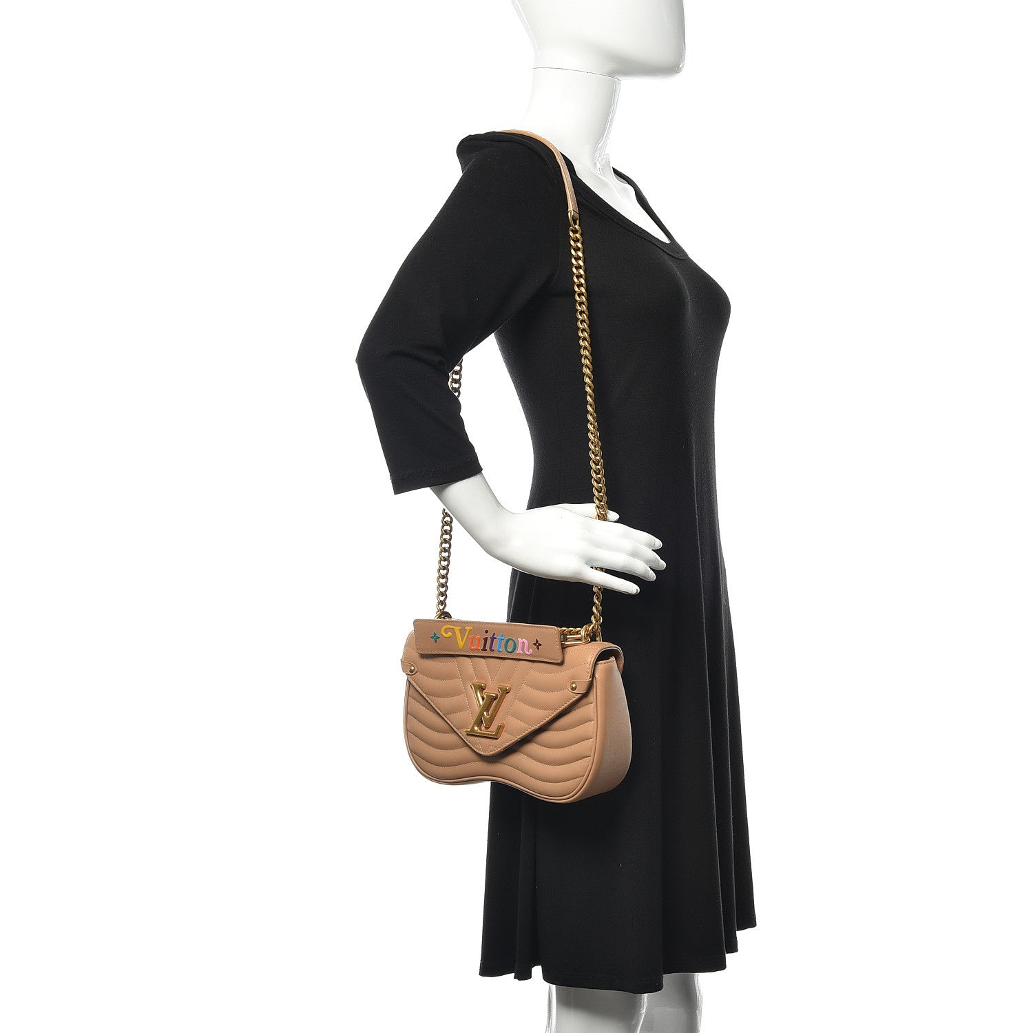 Louis Vuitton Calfskin New Wave Chain MM Noisette 2 of 10