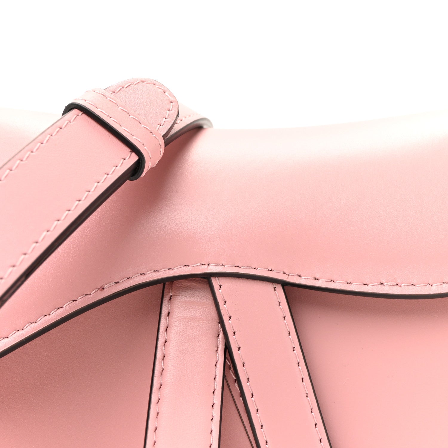 Christian Dior Smooth Calfskin Mini Saddle Bag With Strap Antique Pink 13 of 19