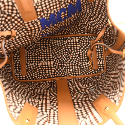 MCM Visetos Medium Liz Reversible Shopper Tote Cognac 8 of 16
