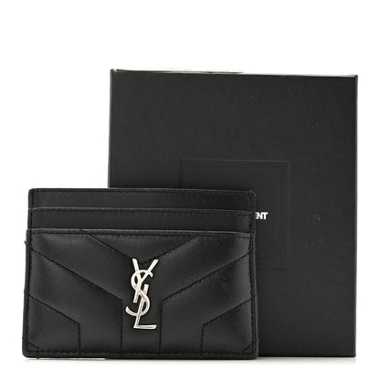 Saint Laurent Calfskin Y Quilted Monogram LouLou Credit Card Case Black 11 of 11