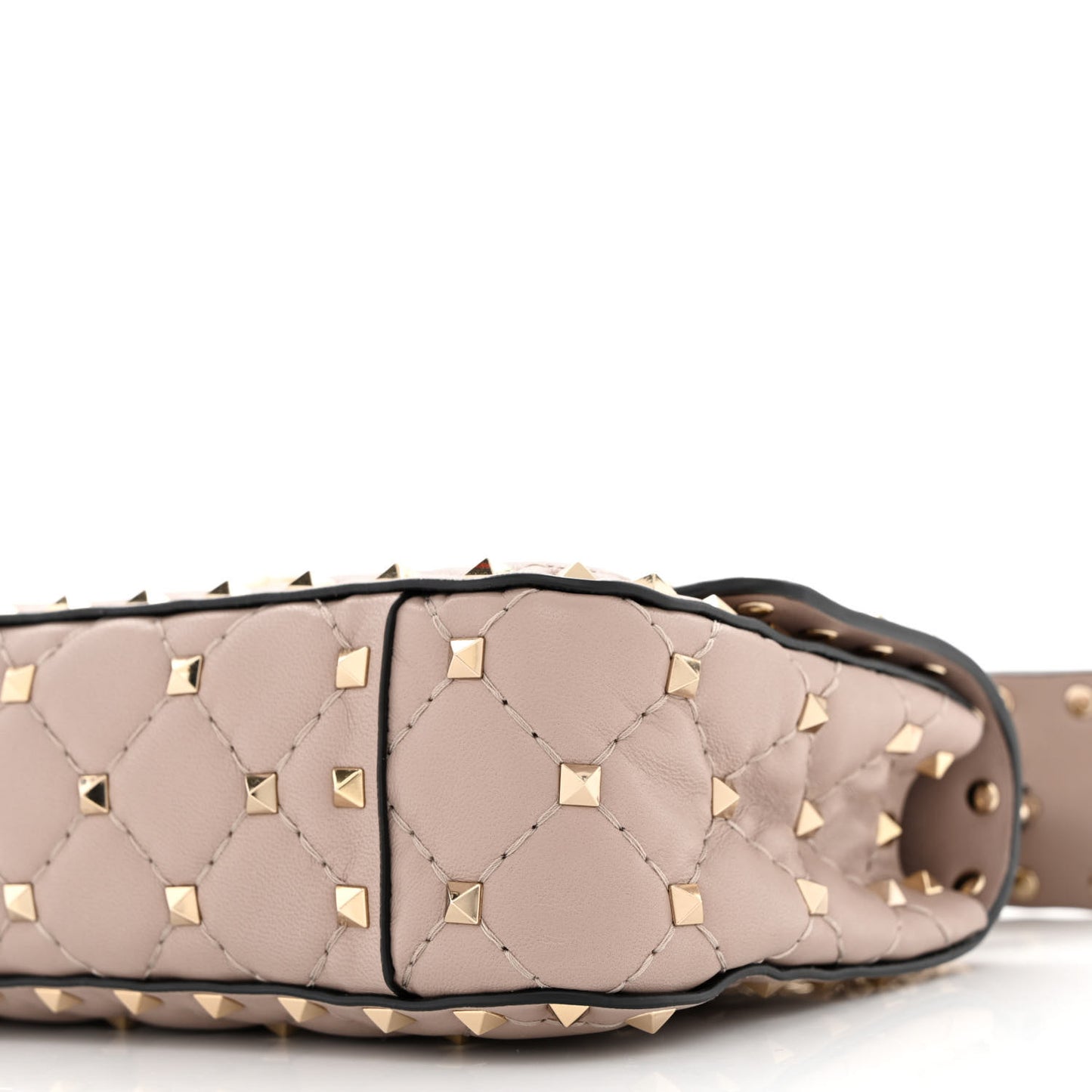 Nappa Small Rockstud Spike Shoulder Bag Poudre