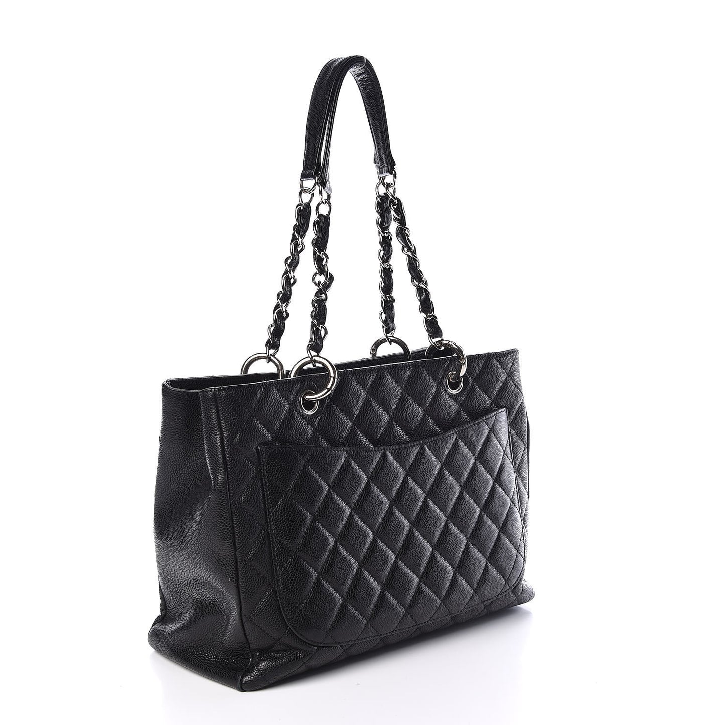 Caviar Quilted Grand Shopping Tote GST Black