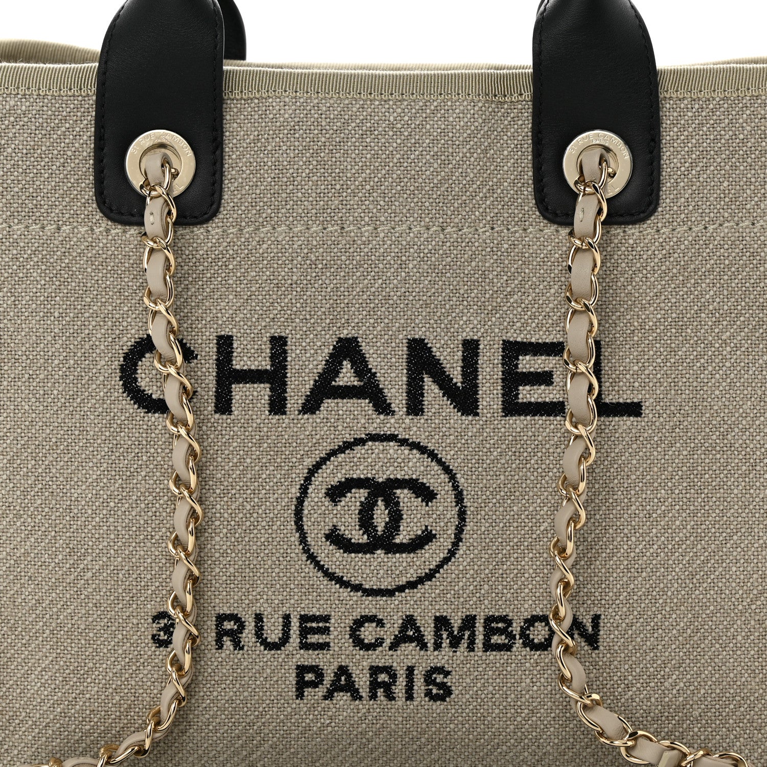 Chanel Mixed Fibers Small Deauville Tote Beige Black 9 of 12