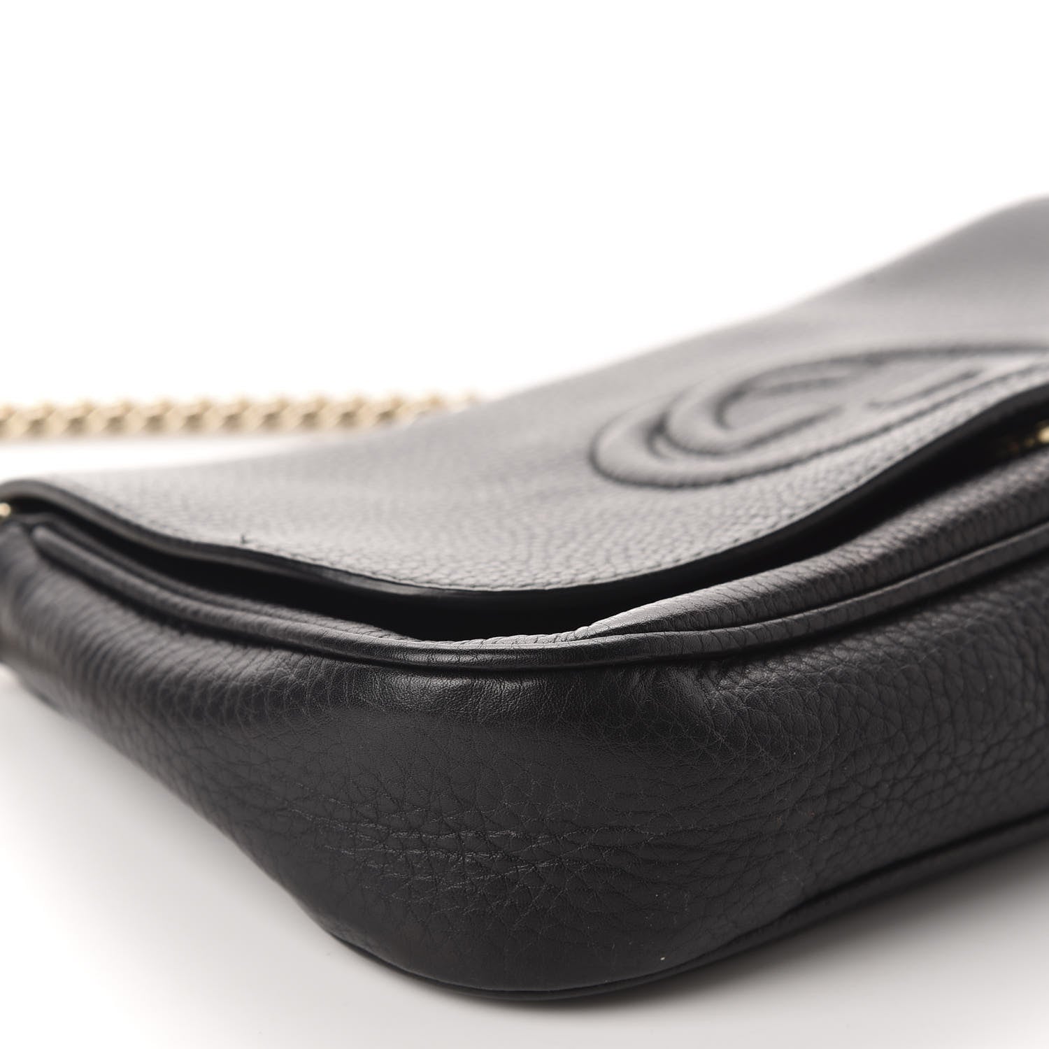 Gucci Pebbled Calfskin Medium Soho Flap Crossbody Black 6 of 10