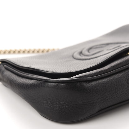 Gucci Pebbled Calfskin Medium Soho Flap Crossbody Black 6 of 10