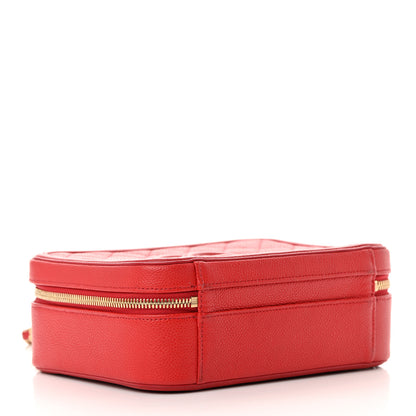Chanel Caviar Quilted Medium CC Filigree Vanity Case Red 4 of 17
