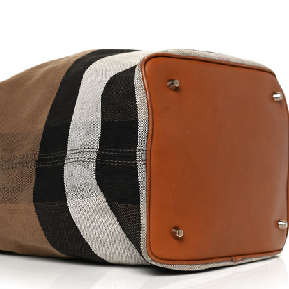 Burberry Canvas Mega Check Medium Ashby Hobo Saddle Brown 8 of 11