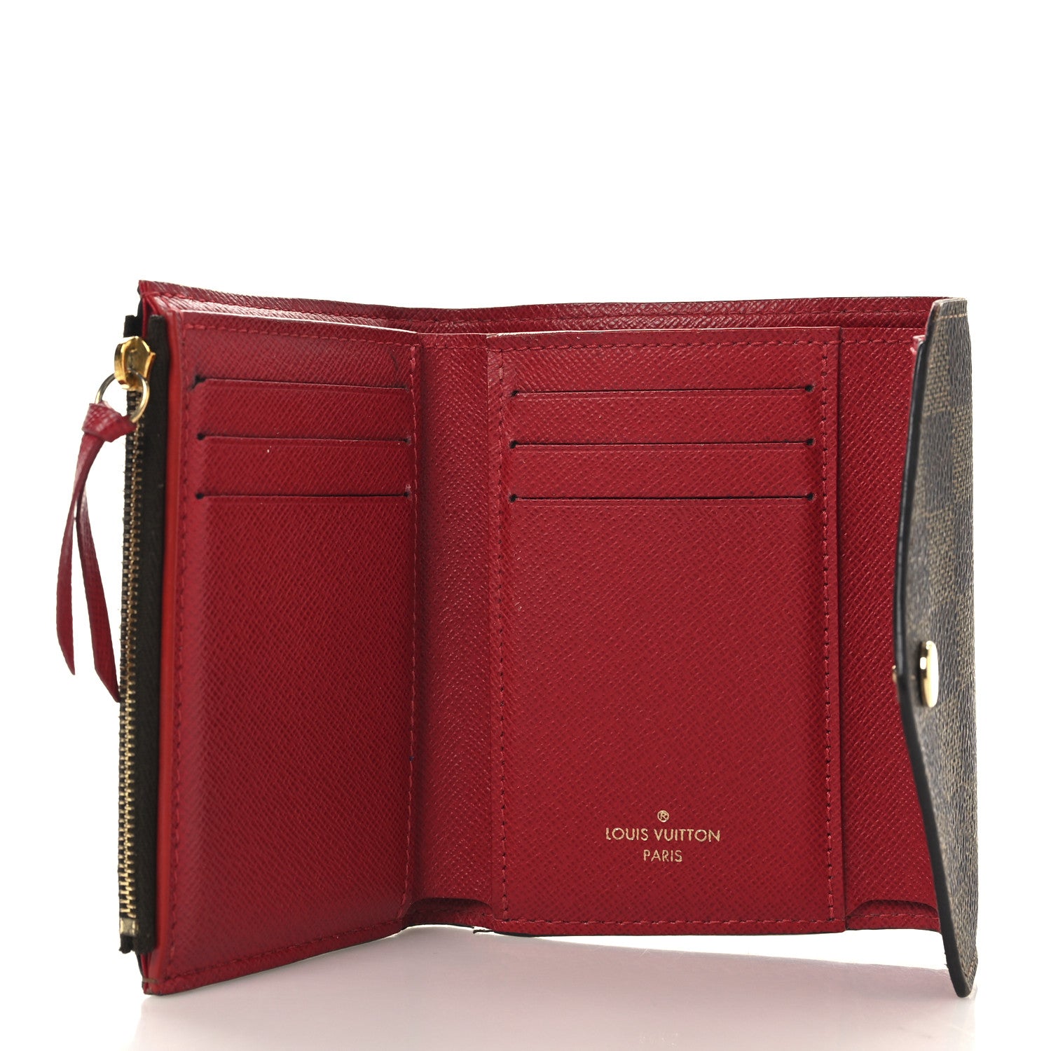 Louis Vuitton Damier Ebene Victorine Wallet Cherry 5 of 12
