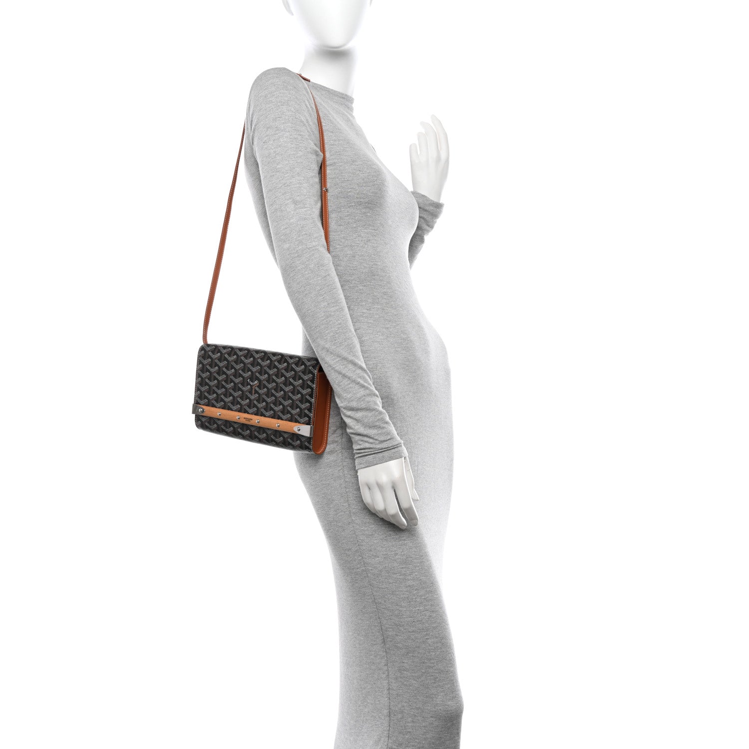 Goyard Goyardine Monte Carlo Bois Clutch With Strap Black Gold 2 of 11