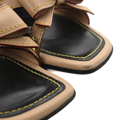 Louis Vuitton Monogram Multicolor Bow Wedge Sandals 38.5 Black 14 of 15