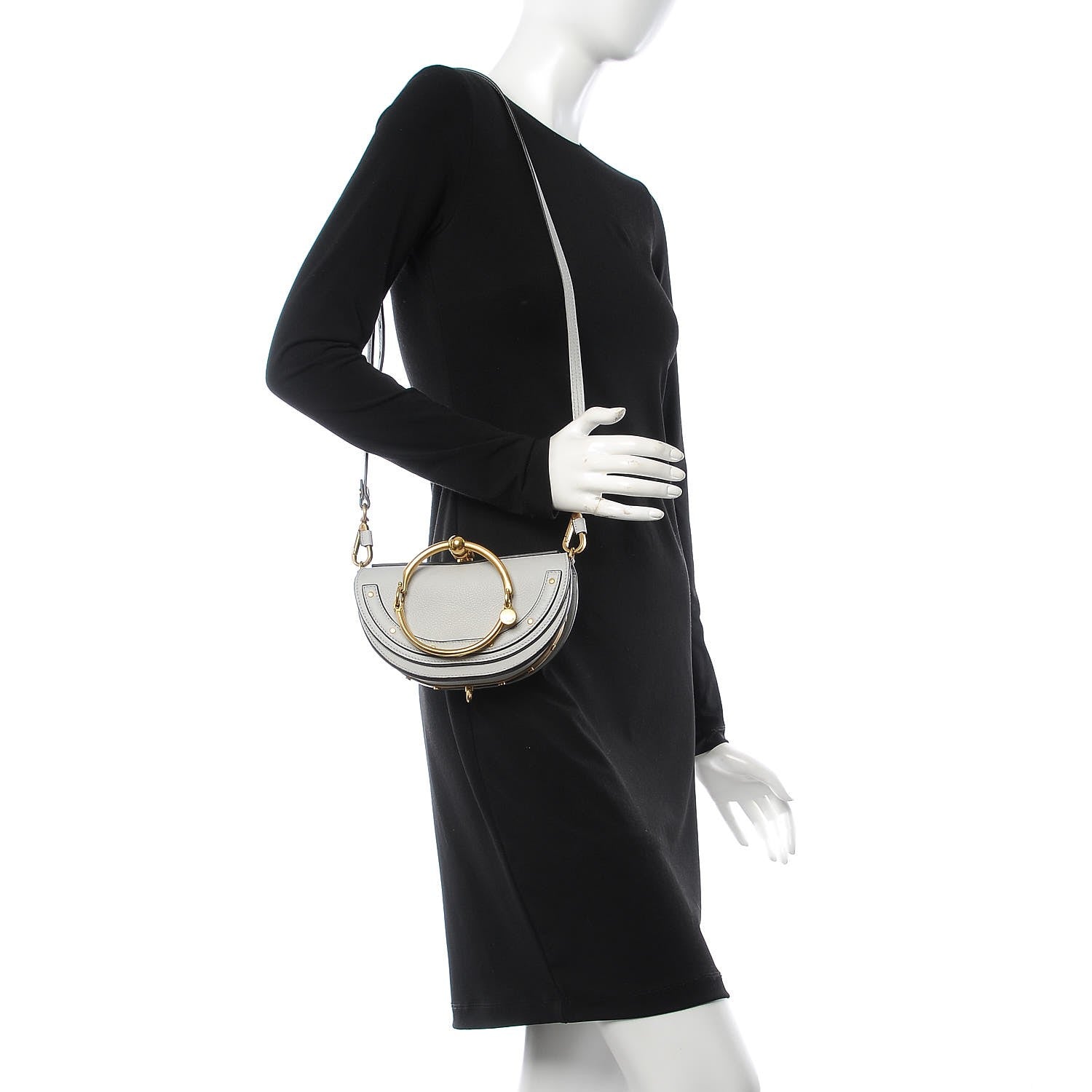 Chloe Calfskin Small Nile Bracelet Minaudiere Bag Airy Grey 2 of 10