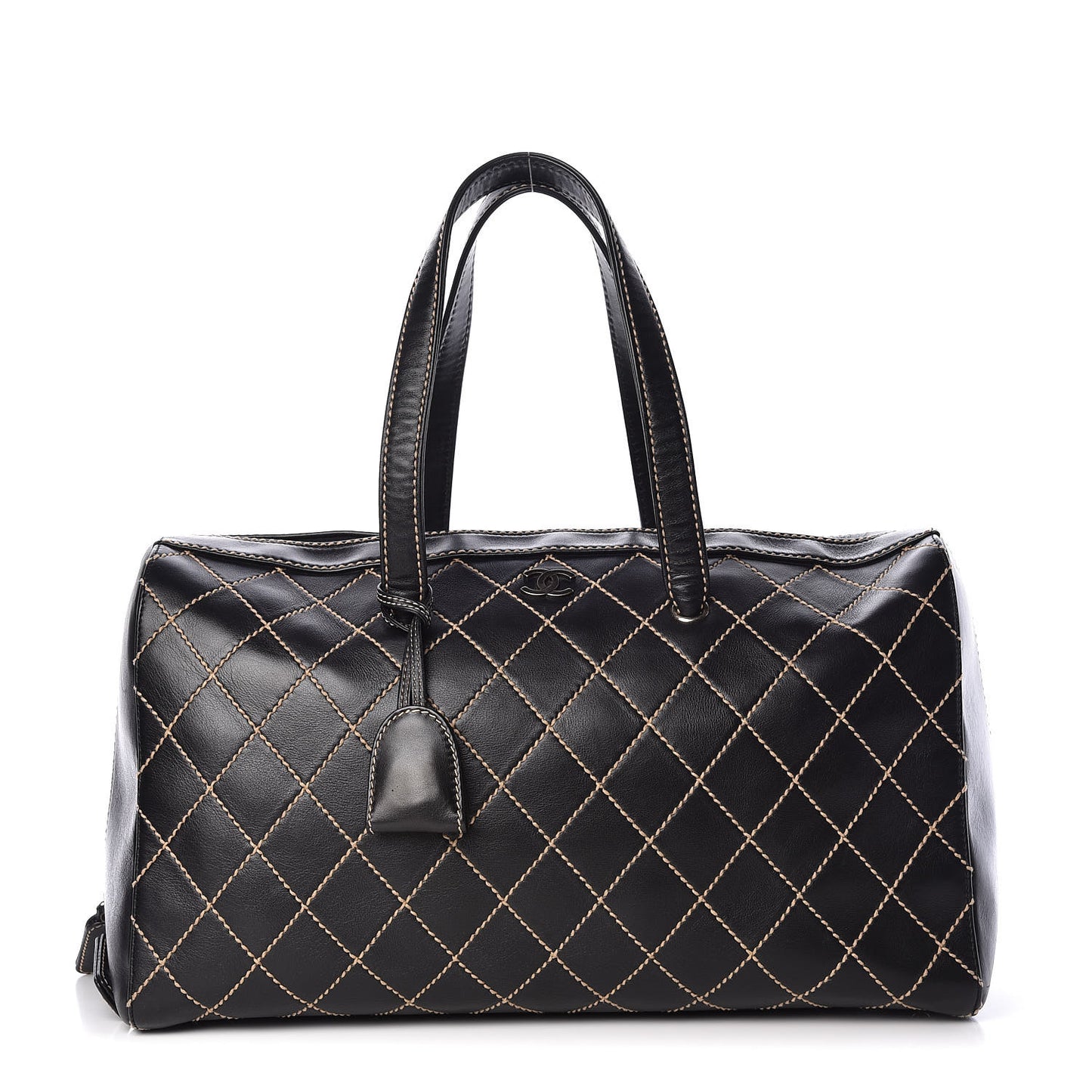 Calfskin Wild Stitch Duffel Bag Black