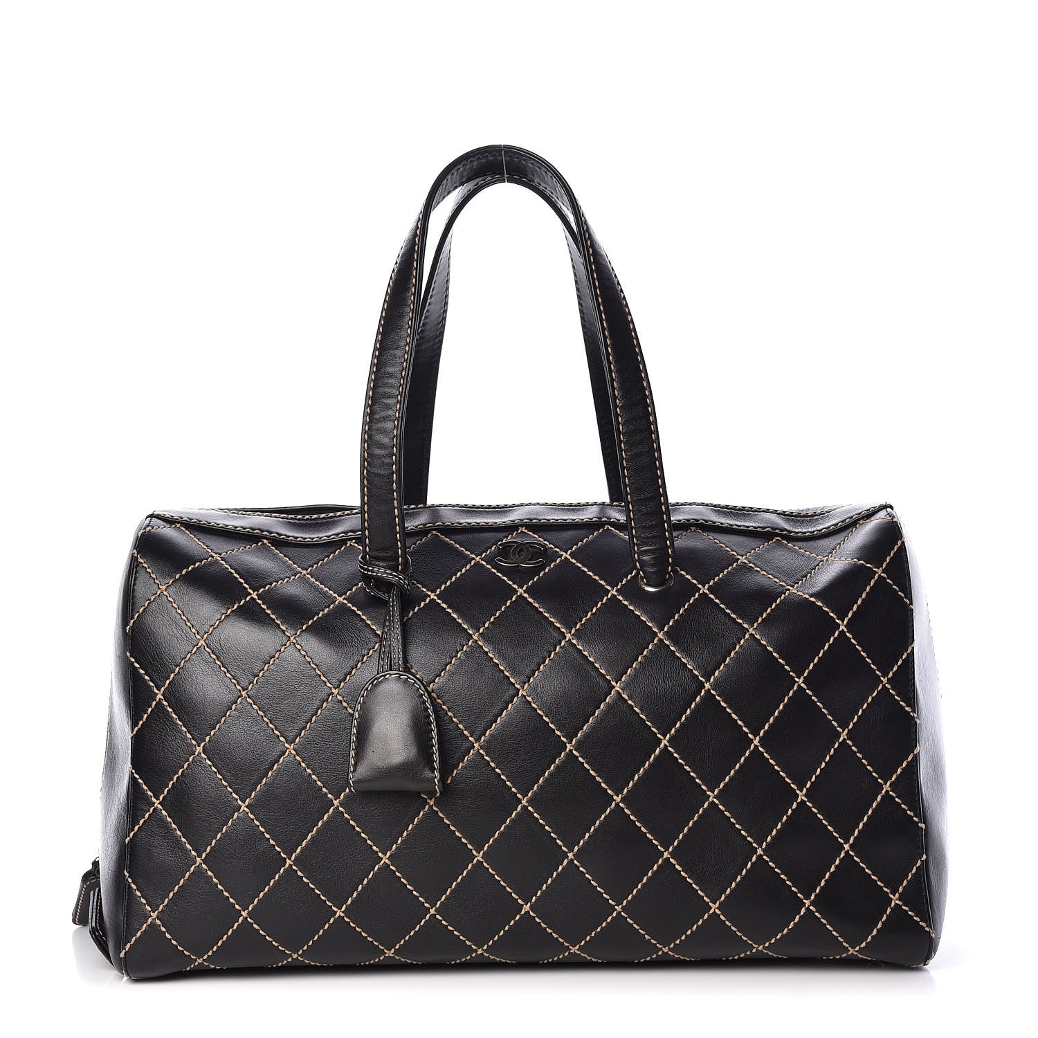 Chanel Calfskin Wild Stitch Duffel Bag Black 1 of 12