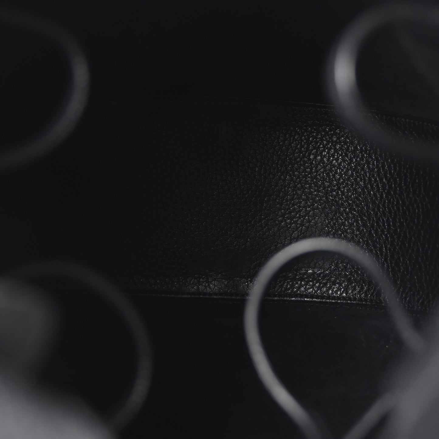 Grained Calfskin Drawstring Pouch Black