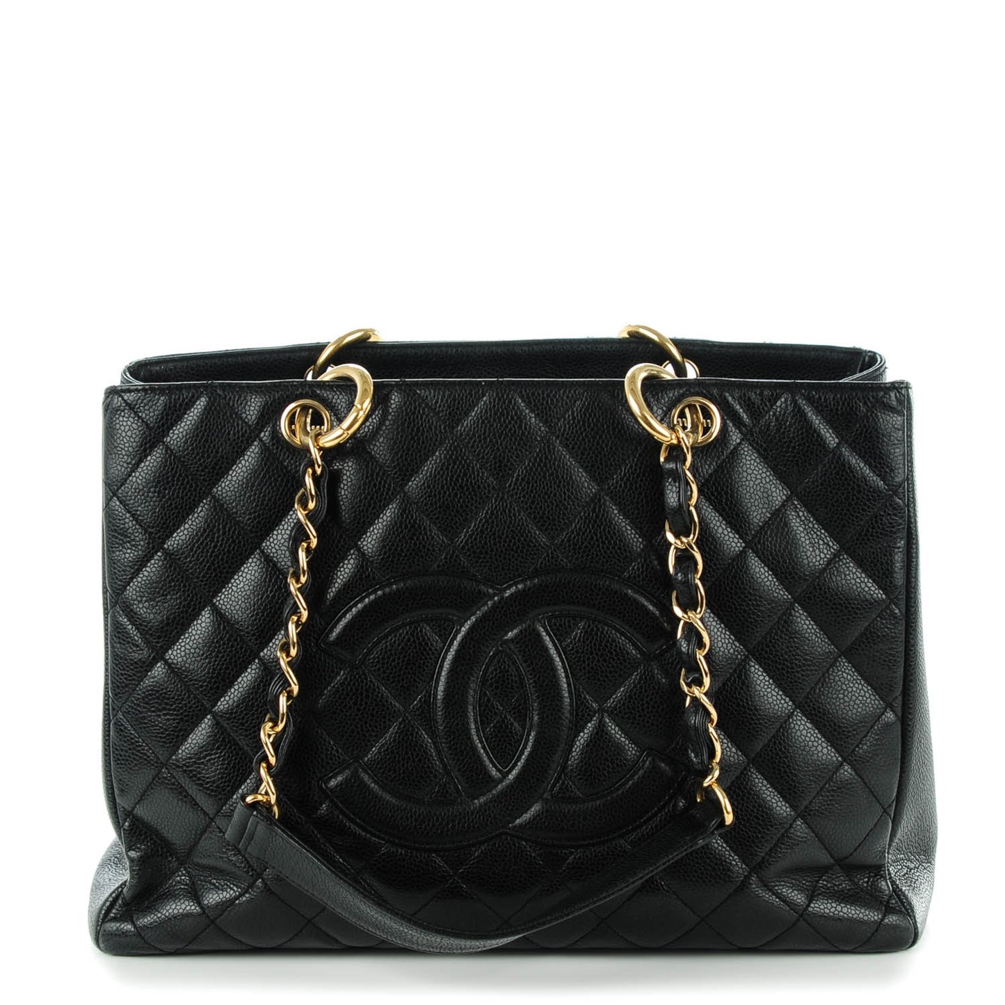 Caviar Quilted Grand Shopping Tote GST Black