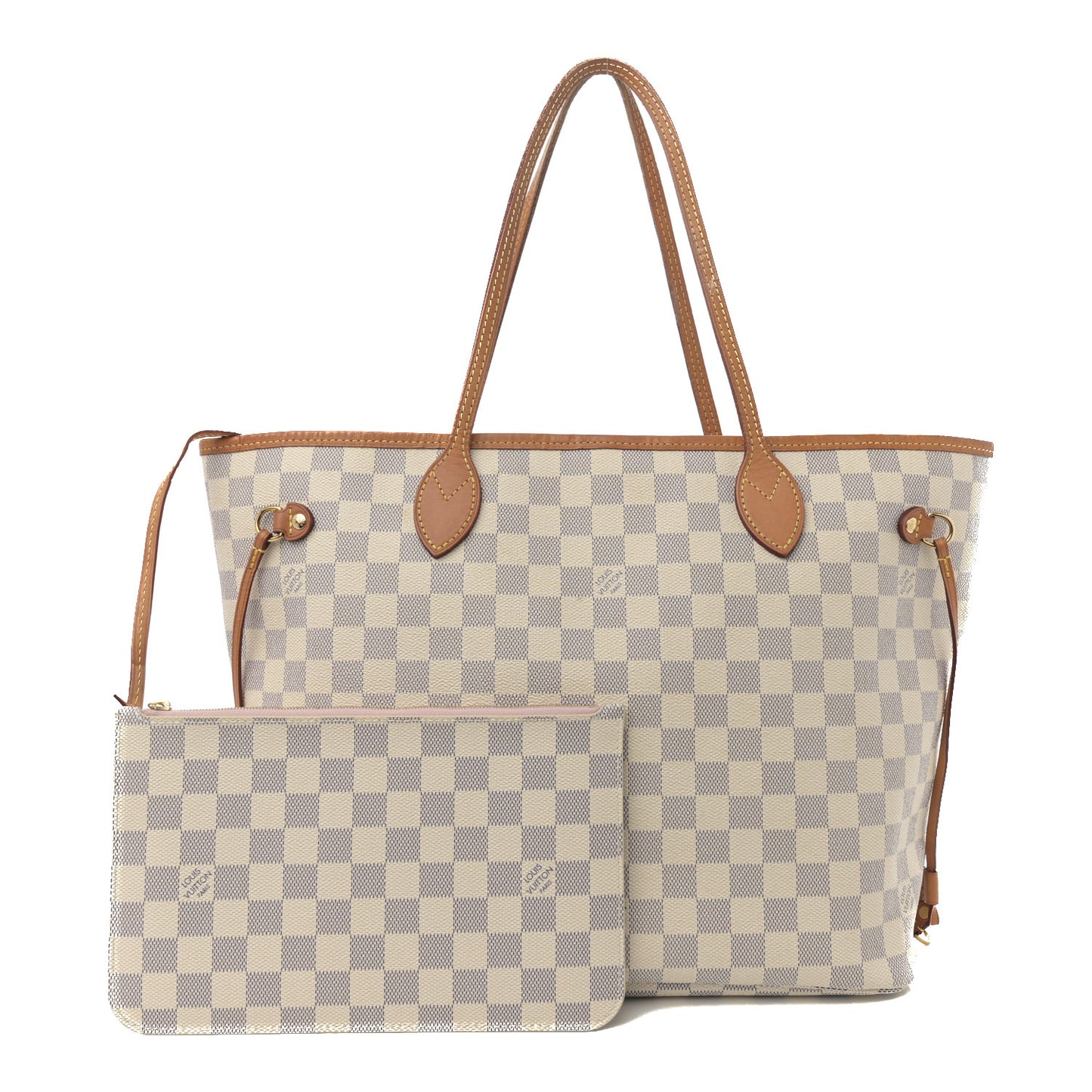 Damier Azur Neo Neverfull MM Rose Ballerine