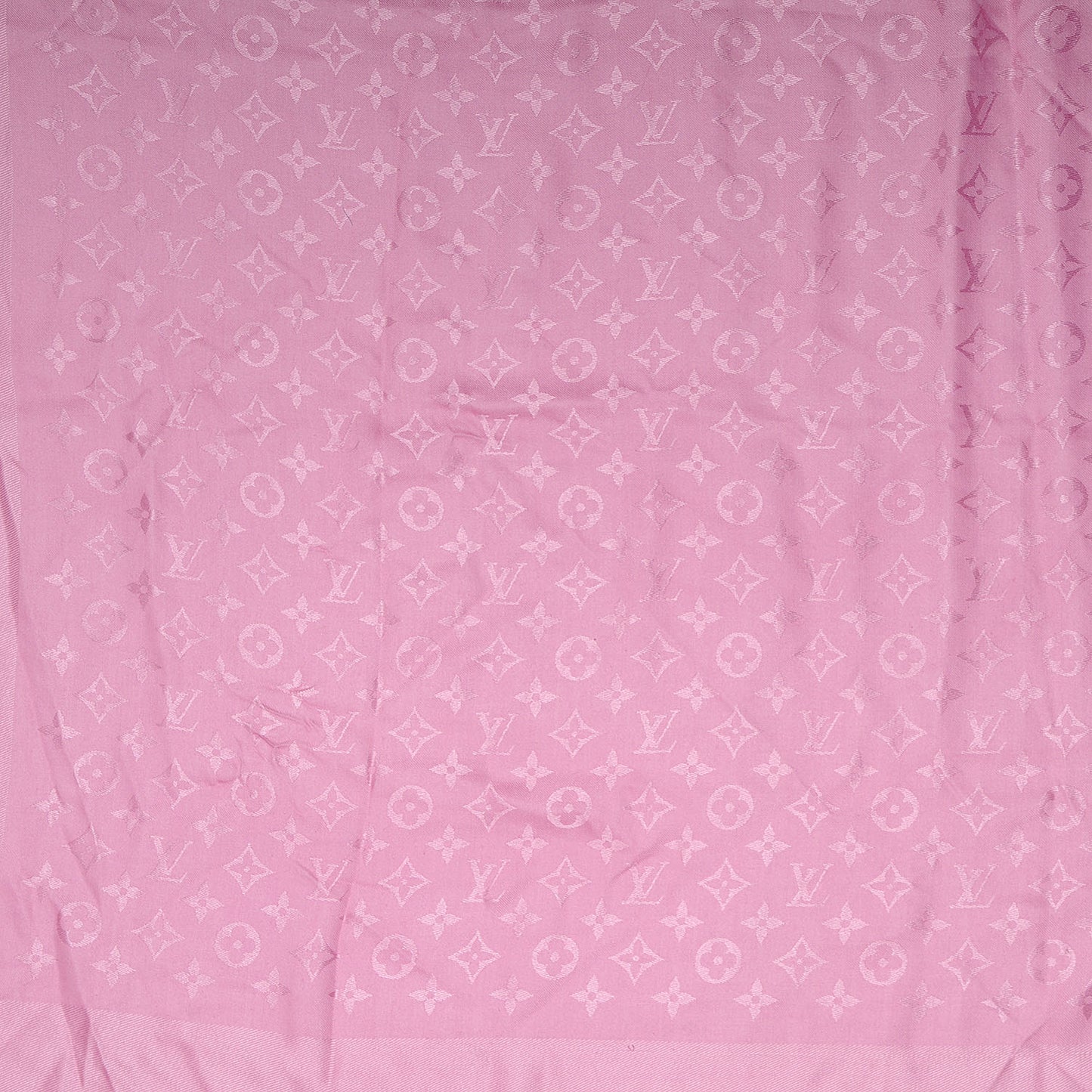 Silk Wool Monogram Shawl Pink
