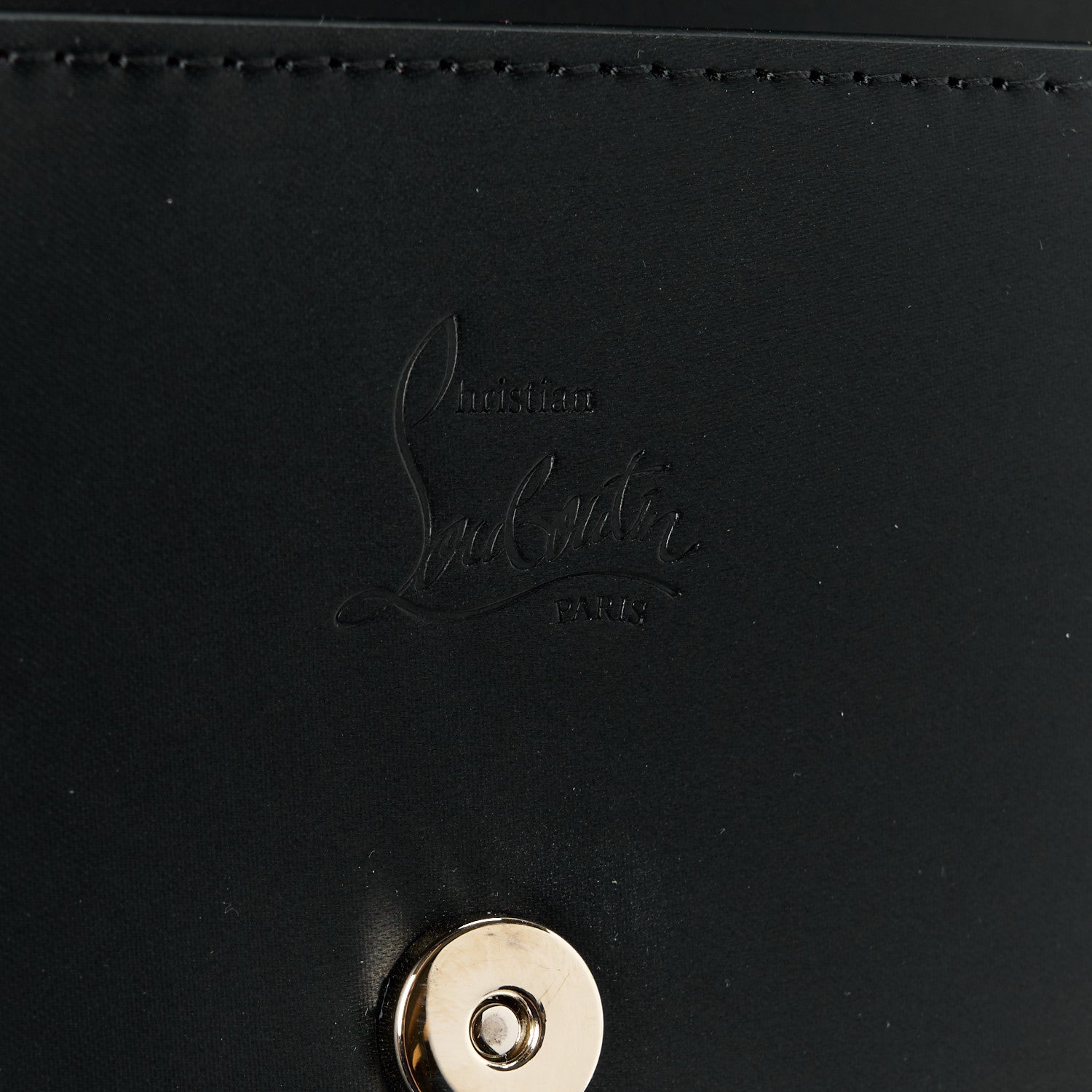 Christian Louboutin Satin Calfskin Laminated Loubi54 Crossbody Clutch Black 7 of 10