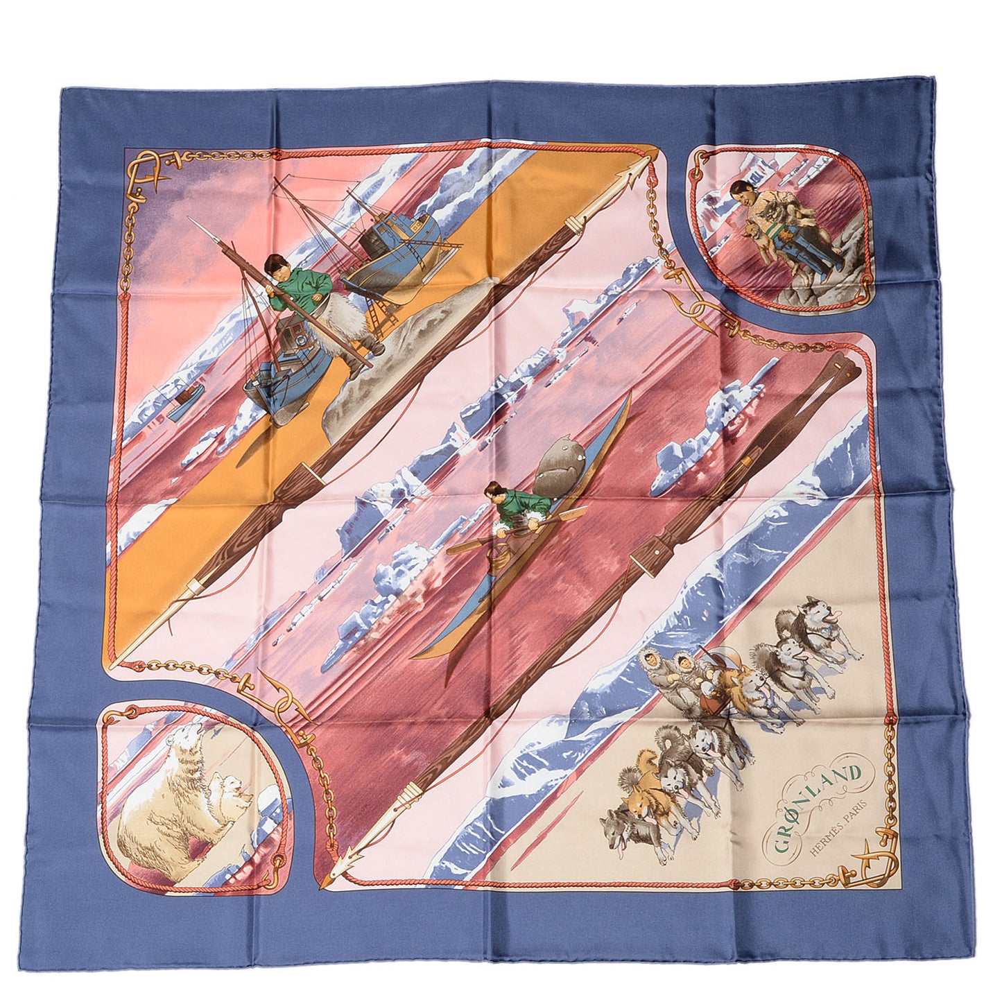 Silk Gronland Scarf 90 Bleu