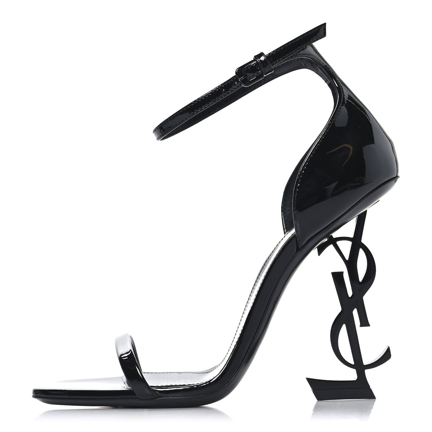 Saint Laurent Patent Calfskin Opyum 110 Sandals 36 Black 1 of 9