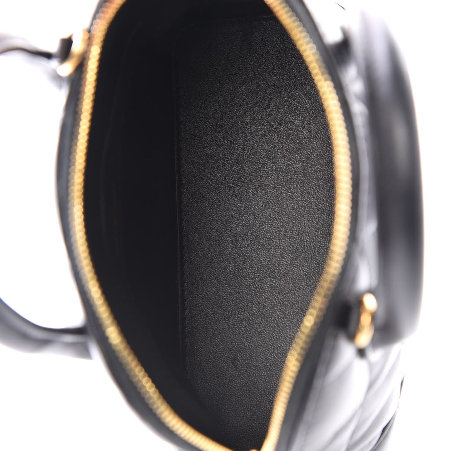 Nappa Calfskin Quilted XXS Ville Top Handle Bag Black