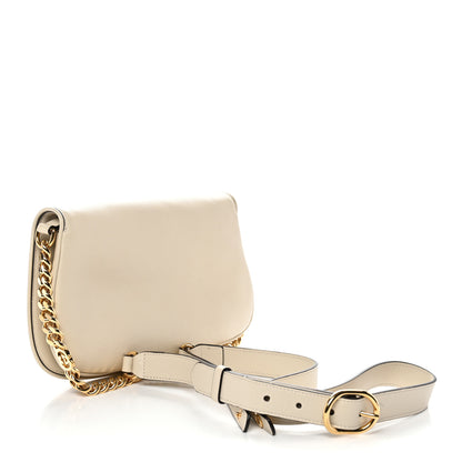 Gucci Roxy Calfskin Blondie Chain Shoulder Flap Bag Mystic White 3 of 10