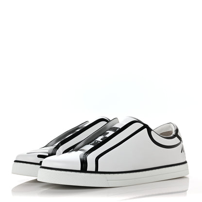 Fendi X JOSHUA VIDES Nappa Rockoclick Slip On Sneakers 38.5 Snow White Black 3 of 9