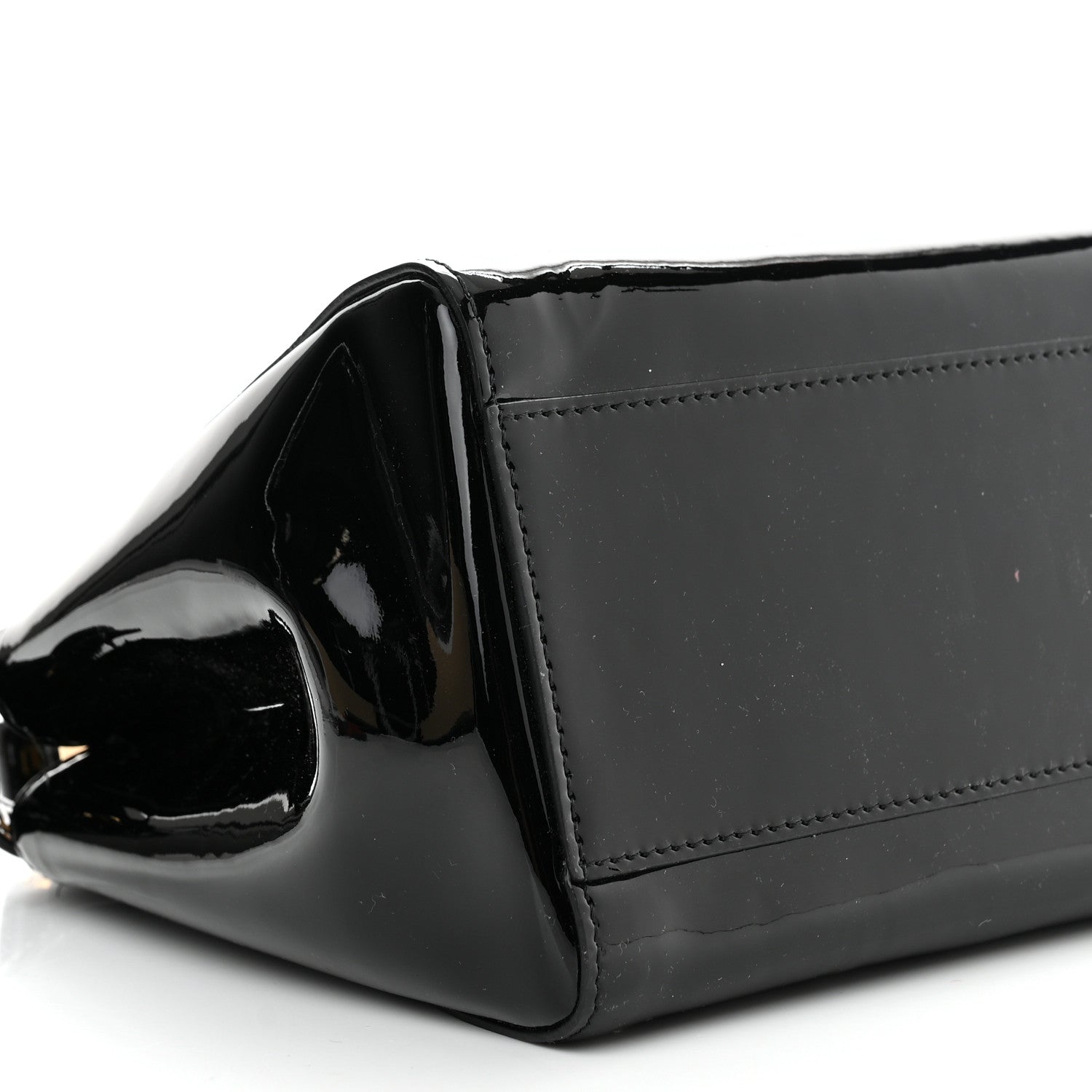 Fendi Vitello Vernice Mou Mini Peekaboo Iconic Satchel Black 8 of 10