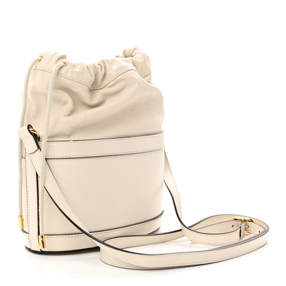 Gucci Azalea Sakai Calfskin Horsebit 1955 Drawstring Bucket Bag Mystic White 3 of 11