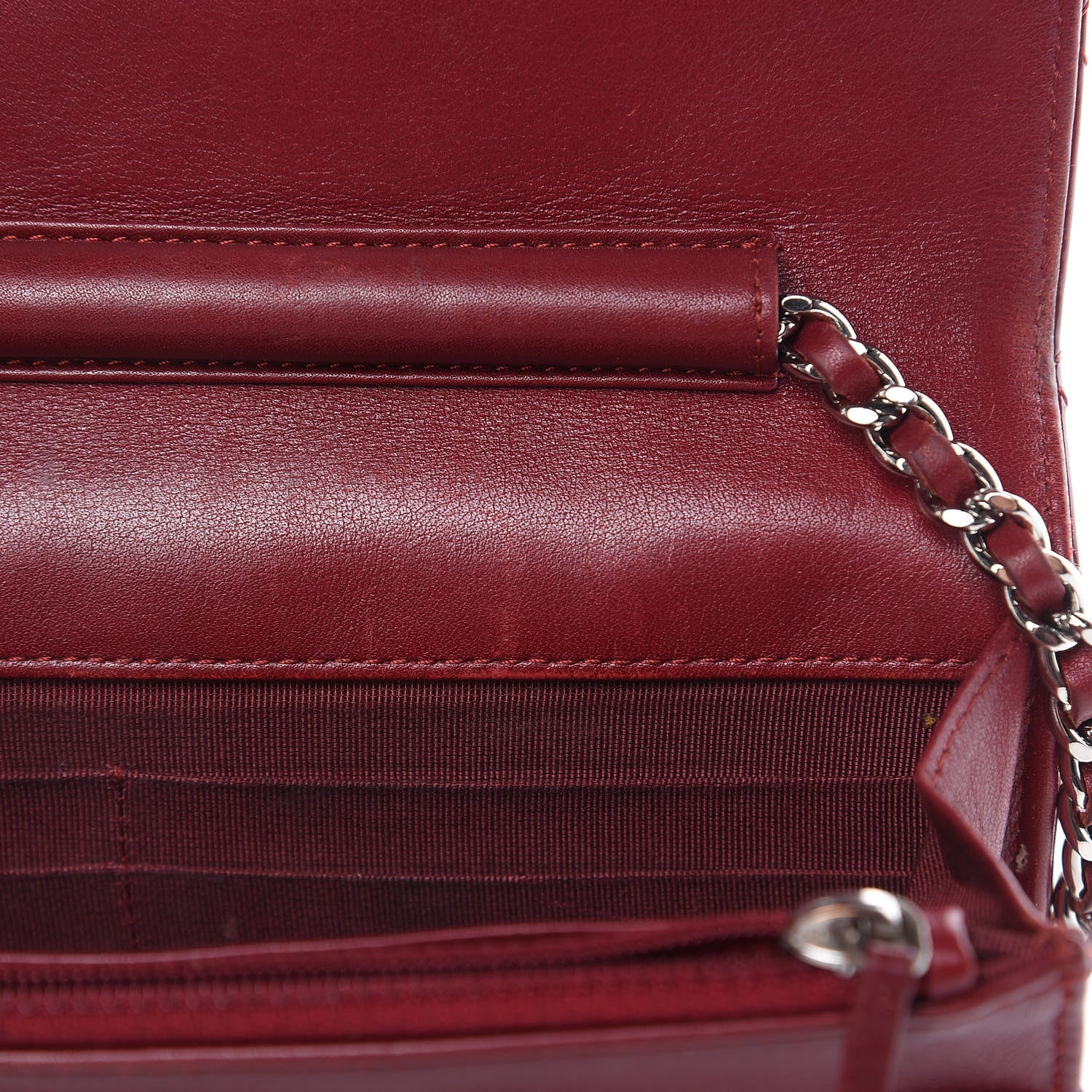 Chanel Patent Quilted Wallet On Chain WOC Red 14 of 21