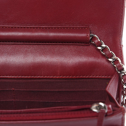 Chanel Patent Quilted Wallet On Chain WOC Red 14 of 21