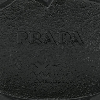Prada Spazzolato Rois Re-Nylon Metal Triangle Logo Monolith Pouch Pocket 55mm Boots 36 Black 7 of 15