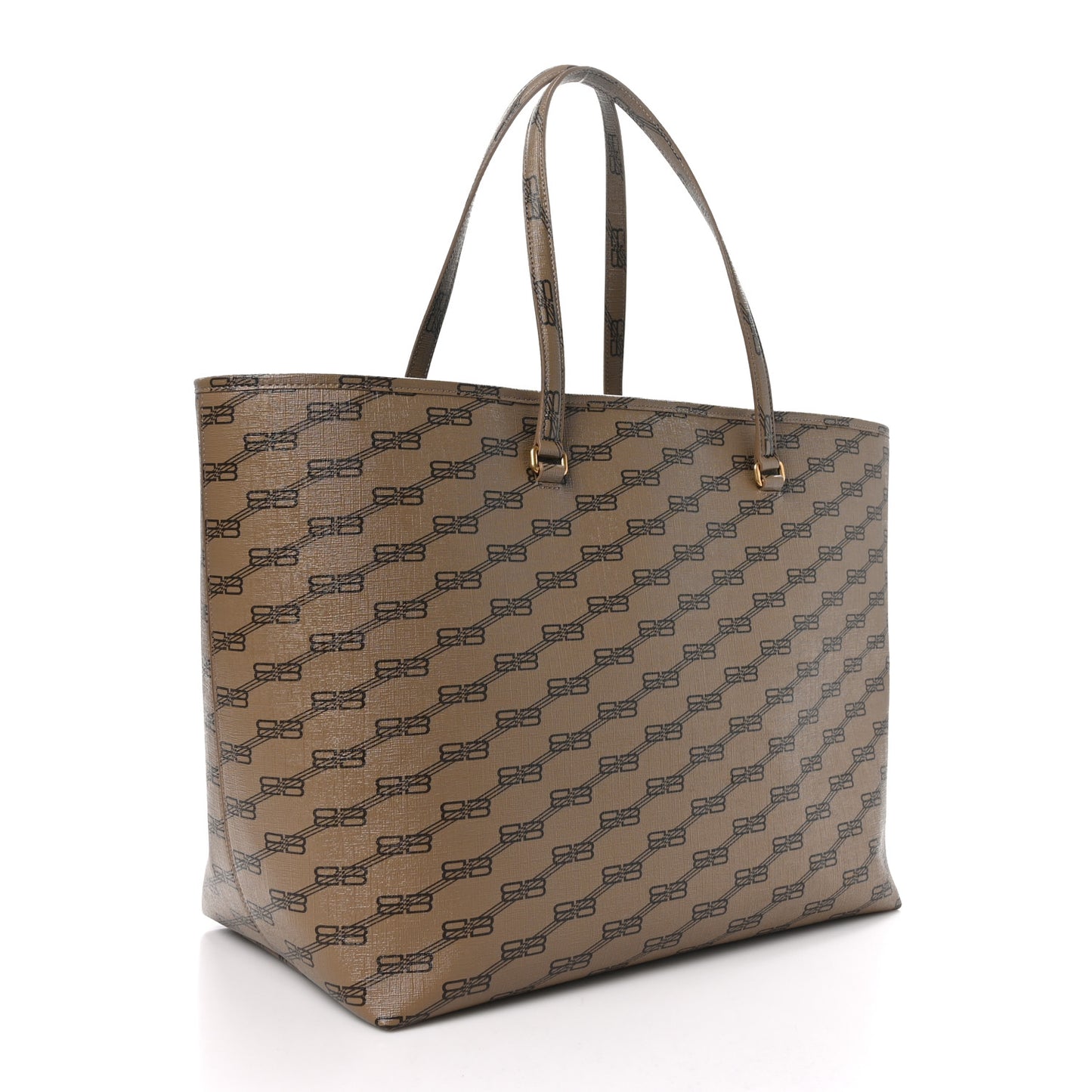 Coated Canvas BB Monogram Large Signature East West Shopper Bag Beige Brown