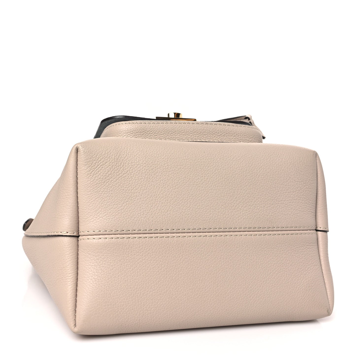 Calfskin Lockme Bucket MM Greige
