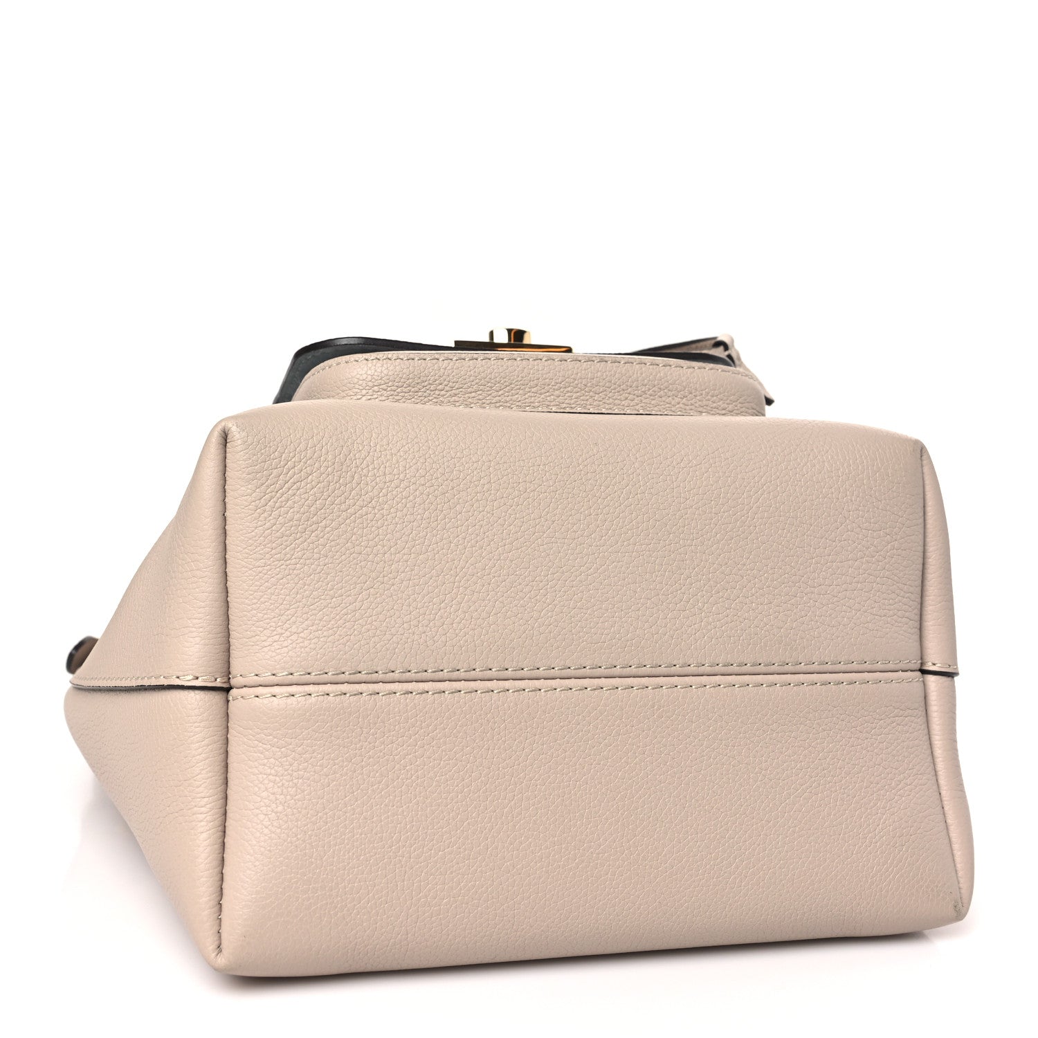 Louis Vuitton Calfskin Lockme Bucket MM Greige 4 of 8