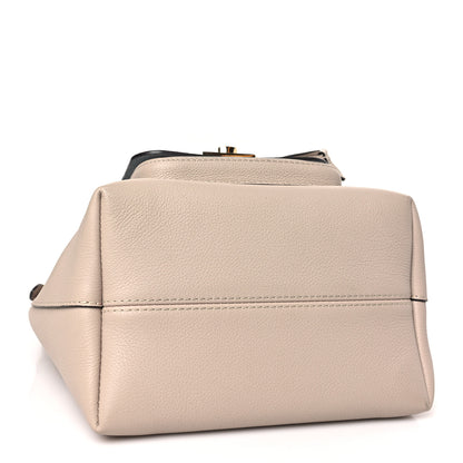 Louis Vuitton Calfskin Lockme Bucket MM Greige 4 of 8
