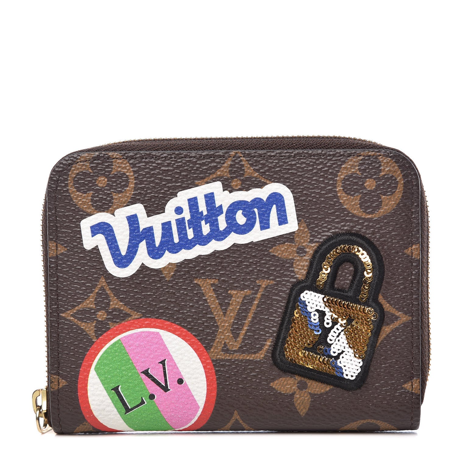 Louis Vuitton Monogram Travel Stickers Zippy Coin Purse 1 of 6