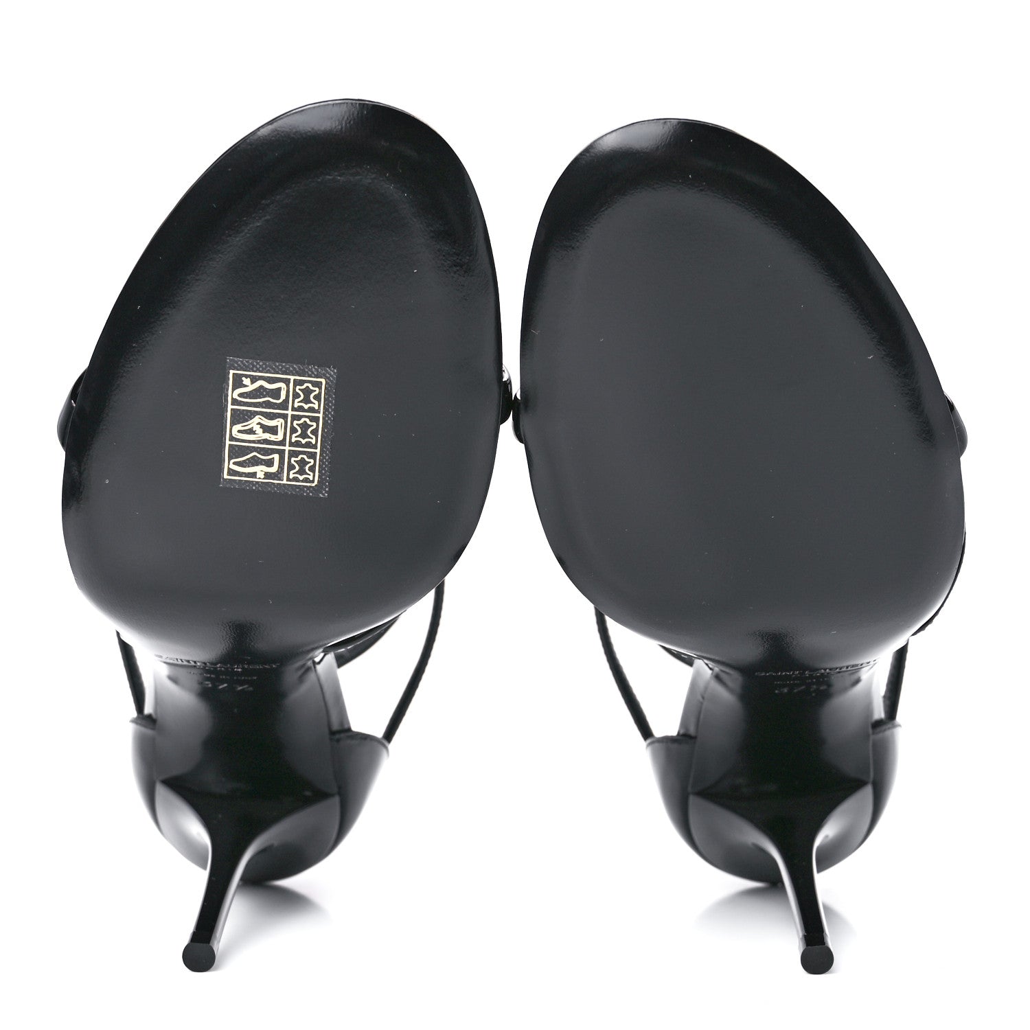 Saint Laurent Calfskin Cassandra 100 Ankle Strap Sandals 37.5 Black 5 of 8