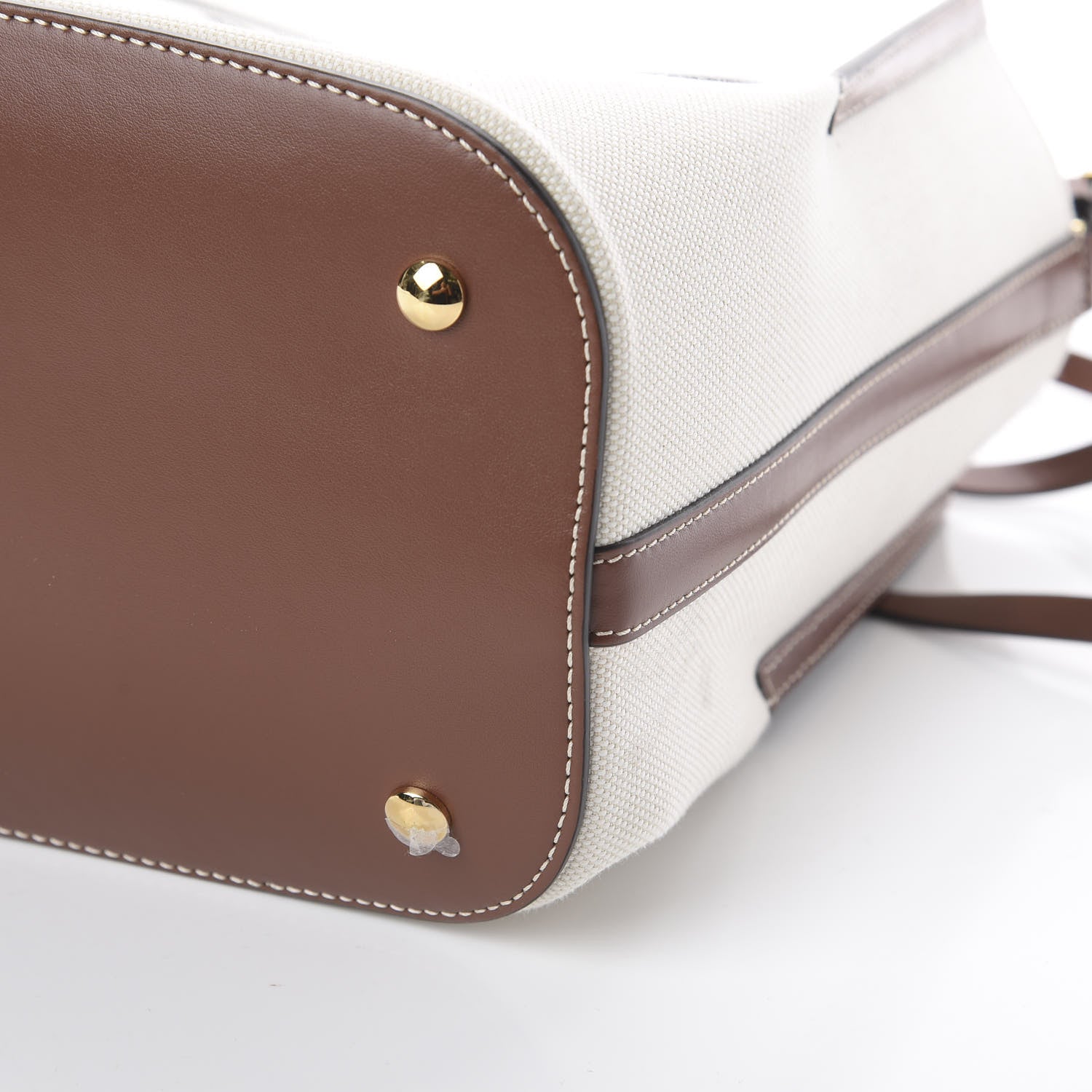 Burberry Canvas Cotton Small Peggy Bucket Bag Natural Gold 6 of 8