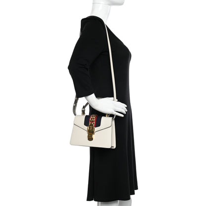 Gucci Calfskin Mini Sylvie Top Handle Bag White 2 of 10